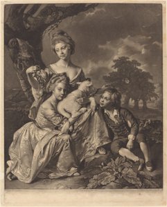 Rodzina Wrightów (Dzieci Bradshaw) autorstwa Valentine Green after Joseph Wright