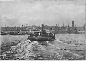 Liverpool, z Mersey, c1896 autorstwa Valentine and Sons Ltd