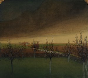 Przed wiosną (akwarela na papierze) autorstwa Valerius de Saedeleer