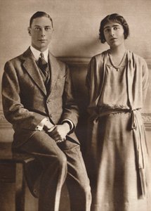 „Lady Elizabeth Bowes Lyon i książę Yorku po ogłoszeniu ich zaręczyn”, 1923
