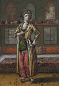 Szlachetna dama Konstantynopola nosząca buty Hammam