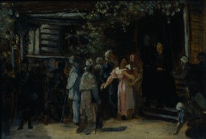 Z wizytą u pustelnika, lata 70. XIX wieku autorstwa Vasili Grigorevich Perov