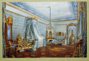 Pokój w Pałacu Jusupowa (Pałac Moika) w Sankt Petersburgu (Pokój w Pałacu Jusupowa w Petersburgu). Praca Wasilija Siemionowicza Sadovnikova (1800-1879), akwarela na papierze. sztuka rosyjska