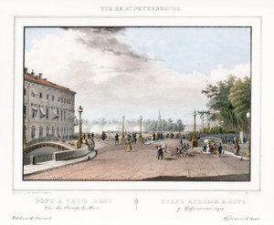 Most Trzech Łuków w Petersburgu autorstwa Vasili Semenovich Sadovnikov