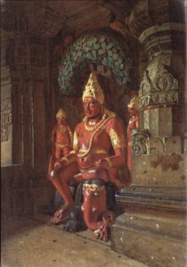 Posąg Wisznu w świątyni Indra, 1874 autorstwa Vasili Vasilievich Vereshchagin