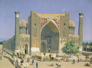 Medrasah Shir-Dhor w Registan place w Samarkandzie autorstwa Vasili Vasilievich Vereshchagin