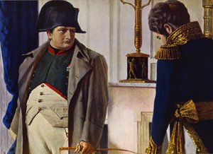 Napoleon Bonaparte i Jacques Lauriston (kolorowa litografia) autorstwa Vasili Vasilievich Vereshchagin
