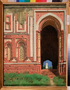 Qutb Minar, Otaczająca brama w starym Delhi (Indie) (Qutub Minar, Otaczająca brama w starym Delhi) - Obraz Vasili Vasilyevich Vereshchagin (Vassili Vereshchagin) (1842-1904) autorstwa Vasili Vasilievich Vereshchagin