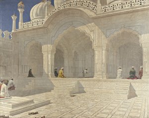 Meczet Perłowy Moti Masjid, Delhi, lata 80. XIX wieku autorstwa Vasili Vasilievich Vereshchagin