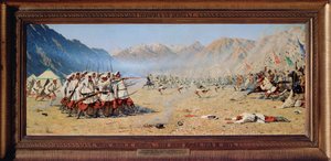 Nagle atak (podbój Turkiestanu przez cesarską Rosję) autorstwa Vasili Vasilievich Vereshchagin