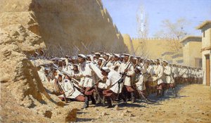 Pod murami twierdzy. Wpuść ich!”, 1871. autorstwa Vasili Vasilyevich Vereshchagin