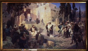 Le Christ et la femme adultere - Chrystus i kobieta przyłapana na cudzołóstwie - Obraz Vasilia Dmitrievicha Polenova (1844-1927), olej na płótnie
