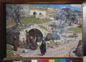 Studnia Najświętszej Marii Panny w Jerozolimie (Izrael) - Studnia Mariacka w Nazarecie - Obraz Vasilia Dmitrievicha Polenova (1844-1927), olej na płótnie