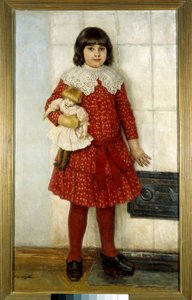 Dziewczyna ma lalkę Obraz Wasilija Iwanowicza Surikowa (Wasilij Surikow lub Wasilij Surikow) (1848-1916) 1888 Moskwa. Galeria Tretiakowska