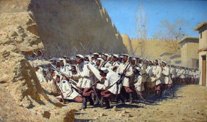 Rosyjski: "Przy murze twierdzy. "Niech wejdą." Przy murze twierdzy. "Niech wejdą." autorstwa Vasily Vereshchagin