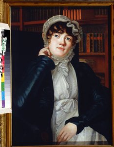 Portret poety Karoliny Pavlova (Caroline Karlovna Pavlova ou Carolina von Pawloff autorstwa Vassily Fyodorovich Binemann
