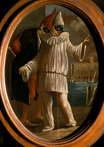 Pulcinella i Pantalone. XVIII wiek (olej) autorstwa Venetian School