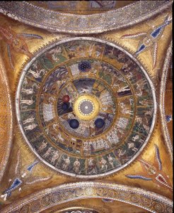 Widok kopuły z mozaikami na złotym tle autorstwa Veneto Byzantine School