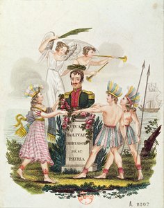 Popularne obrazy wychwalające Bolivara, ok. 1840 r autorstwa Venezuelan School
