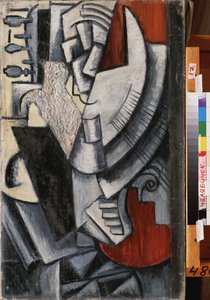Portret artysty Władimira Tatlina (Tatline) (1885-1953) z Bandurą (Bandoura) autorstwa Vera Yefremova Pestel