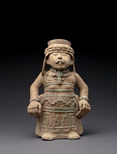 Wizerunek kobiety stojącej, 600-900 (terakota z pigmentem)