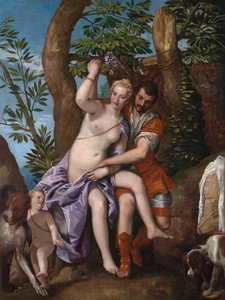 Wenus i Adonis, 1570s autorstwa Veronese