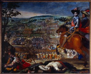 Wojna trzydziestoletnia: 1618-1648. „Bitwa pod Fleurus w 1622 roku”. Sprzeciwia się protestanckim oddziałom Christiana de Brunswicka i Ernsta von Mansfelda przeciwko armii hiszpańskiej dowodzonej przez prawicowego przedstawiciela Gonzalo Fernandeza de Cord
