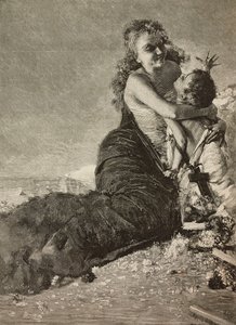Renesans, matka z dzieckiem, z obrazu Vincenzo Irolli autorstwa Vicenzo (after) Irolli