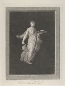 Częściowo naga bachantka trzymająca w uniesionej lewej ręce dysk i wiadro w h..., ca. 1795-1820 autorstwa Vicenzo Feoli