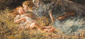 Anioł muzyk Obraz Vincenzo Irolli (1860-1949) 1900 Kolekcja prywatna