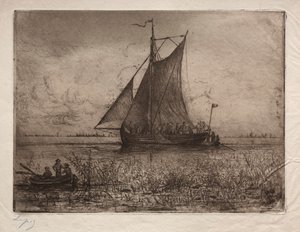 Holenderski krajobraz rzeki. autorstwa Vicomte Lepic Ludovic Napoléon
