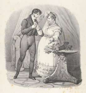 Facet. XVIII: Musi być Koniec! Poślubiam ją To musi się skończyć! jestem żonaty, 1824., autorstwa Victor Adam