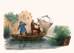 La Peche. w „Album Grotesque, Choices of Outstanding Types”, ilustracje Victor Adam, Paryż, ok. 1850 r. autorstwa Victor Adam