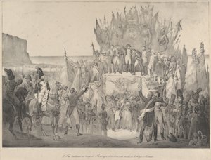 Festiwal wojskowy w Boulogne, podczas którego Napoleon wręczał ordery Legii Honorowej