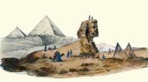 Francuski pułkownik w Egipcie. w „Album Grotesque, Choices of Remarkable Types”, ilustracje Victor Adam, Paryż, ok. 1850 r. autorstwa Victor Adam