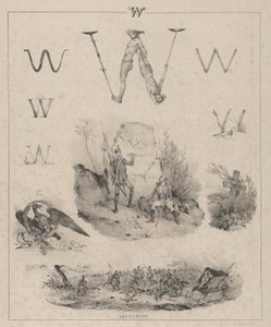 Litera W: Waszyngton, Wagram, Waterloo, 1833. autorstwa Victor Adam