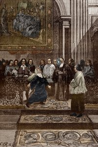 Affaire des possesdes de Loudun (demony de Loudun) ok. 1630 r.: „Egzorcyzmy opętanej matki przełożonej klasztoru urszulanek przez księdza Chinon, Pierre