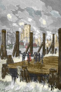 Siege de la Rochelle (1627-1628): „” Kardynał Richelieu (1585-1642) na tamie La Rochelle, podczas oblężenia miasta, place d