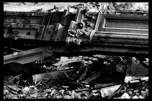 Rozbiórka rynku centralnego w Paryżu, sierpień 1971 (zdjęcie czarno-białe)