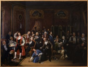Hugues Bouffe w salonie w Theatre des Varietes autorstwa Victor Darjou