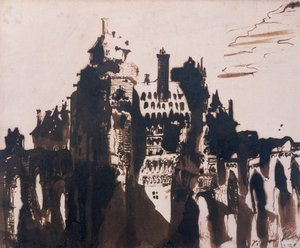 Pilis sutvirtinta dviem tiltais poli autorstwa Victor Hugo