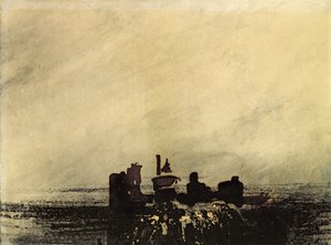 Feudalne Ruiny (pranie tuszem na papierze) autorstwa Victor Hugo