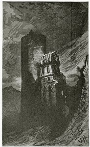 La Tourgue - ilustracja z Quatre Vingt Treize, XIX w. (rycina bw) autorstwa Victor Hugo
