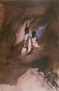 Wspomnienie zamku w Wogezach, 1857 (pióro i atrament, pranie i gwasz na papierze) autorstwa Victor Hugo