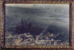 Martwe Miasto (atrament, pranie i wc na papierze)