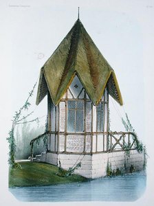 Pawilon wiejski, z „Habitations Champetres”, rytowany przez braci Becquet, ok. 1855 (kolor lito)
