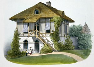 Dom w Enghien, ilustracja z „Habitations Champetres” wydanej w Paryżu, ok. 1895 (chromolitho)