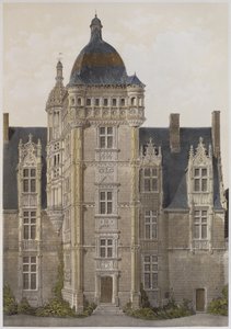 Zamek Saint-Ouen, Mayenne, ilustracja z "Les Chateaux de la vallee de la Loire", Paryż, wyd. Ch. Boivin, 1861 r.