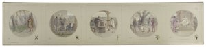 Szkic galerii Lobau w Hôtel de Ville de Paris: La Milice. Zgromadzenie. Głosowanie. Sprawiedliwość. Rząd autorstwa Victor Jean Pierre Maziès