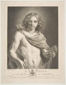 Apollo w płaszczu, trzymający gałązkę laurową i skrzypce, 1784. autorstwa Victor Marie Picot